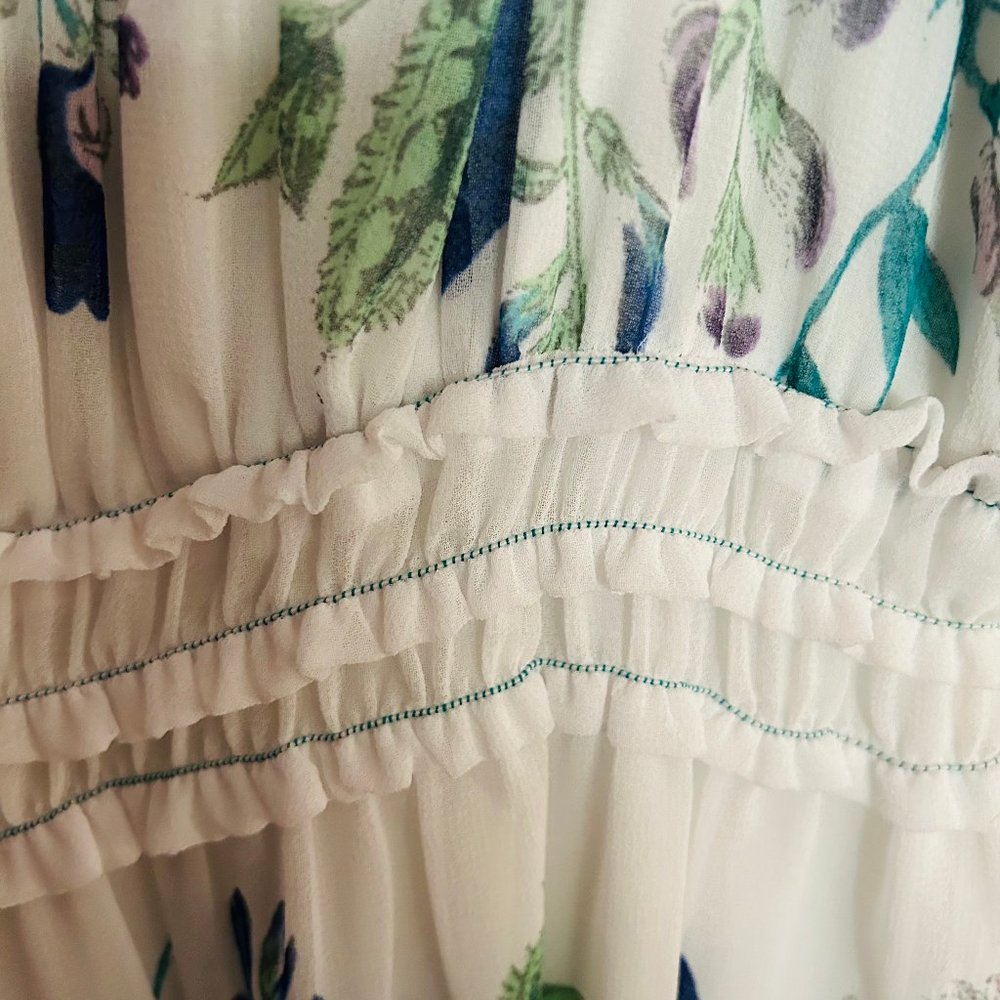 Max Studio Speciality Prods (M.S.S.P.) DRESS, XL White w/blue, purple, & green - Picture 6 of 8